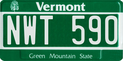 VT license plate NWT590