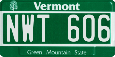 VT license plate NWT606
