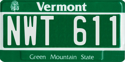 VT license plate NWT611