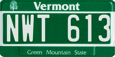 VT license plate NWT613