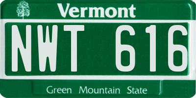 VT license plate NWT616