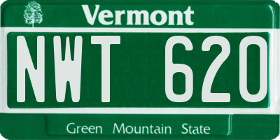 VT license plate NWT620