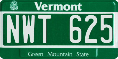 VT license plate NWT625