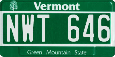 VT license plate NWT646