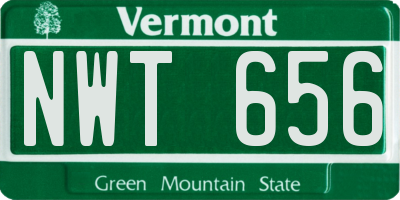 VT license plate NWT656