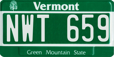 VT license plate NWT659