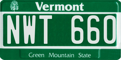 VT license plate NWT660