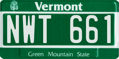 VT license plate NWT661