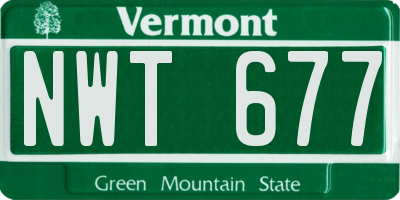 VT license plate NWT677