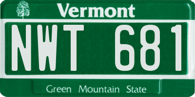 VT license plate NWT681
