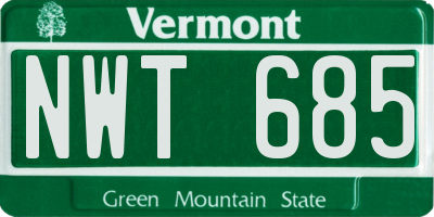 VT license plate NWT685