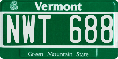 VT license plate NWT688
