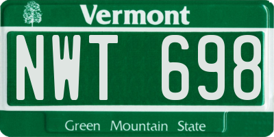 VT license plate NWT698