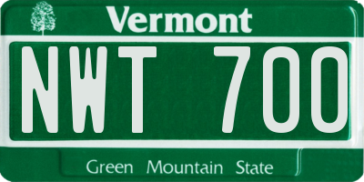 VT license plate NWT700