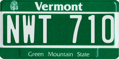 VT license plate NWT710