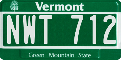 VT license plate NWT712