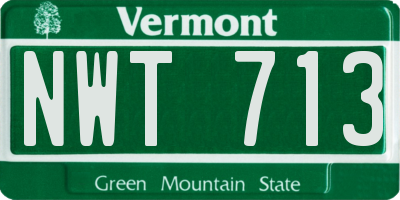 VT license plate NWT713