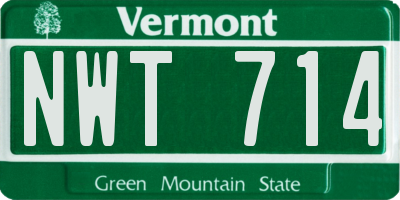 VT license plate NWT714