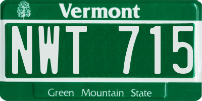 VT license plate NWT715