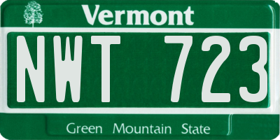 VT license plate NWT723