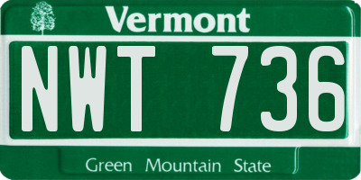 VT license plate NWT736