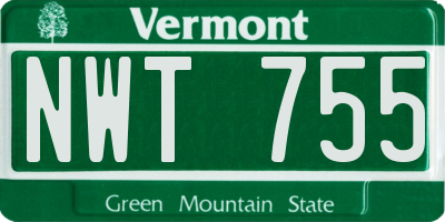 VT license plate NWT755