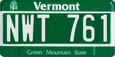 VT license plate NWT761