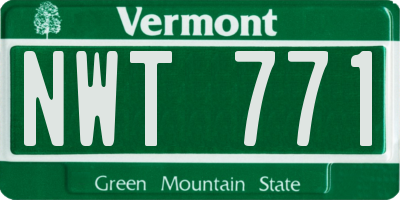 VT license plate NWT771