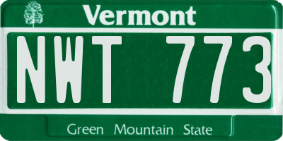 VT license plate NWT773