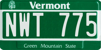 VT license plate NWT775