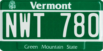 VT license plate NWT780