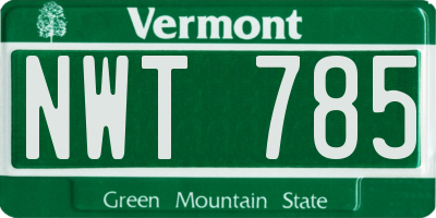 VT license plate NWT785
