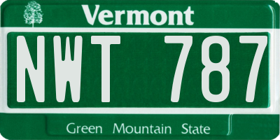 VT license plate NWT787