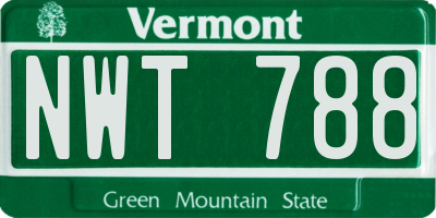 VT license plate NWT788