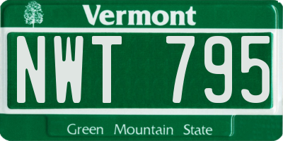 VT license plate NWT795