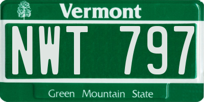 VT license plate NWT797