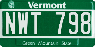 VT license plate NWT798