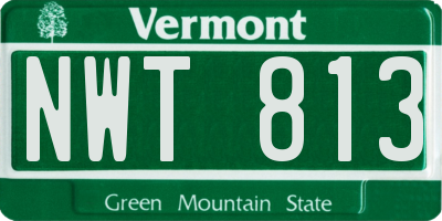 VT license plate NWT813