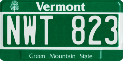 VT license plate NWT823