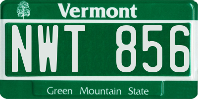 VT license plate NWT856
