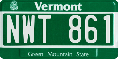 VT license plate NWT861