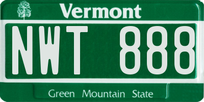 VT license plate NWT888