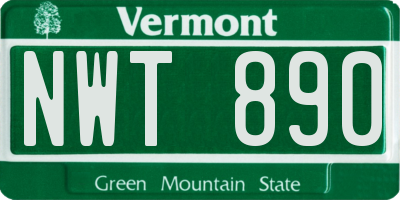 VT license plate NWT890