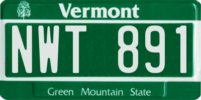 VT license plate NWT891