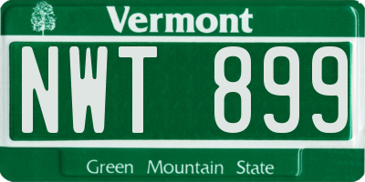 VT license plate NWT899