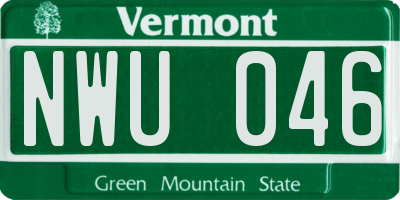 VT license plate NWU046