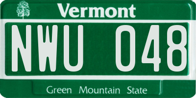 VT license plate NWU048