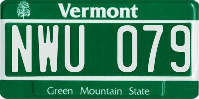 VT license plate NWU079