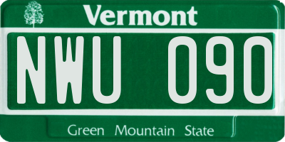 VT license plate NWU090