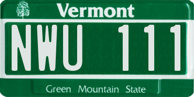 VT license plate NWU111